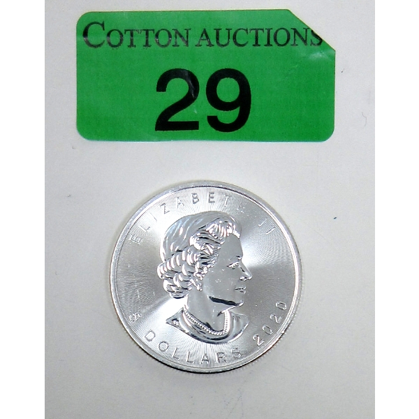1 Oz .9999 Silver 2020 Maple Leaf Coin 