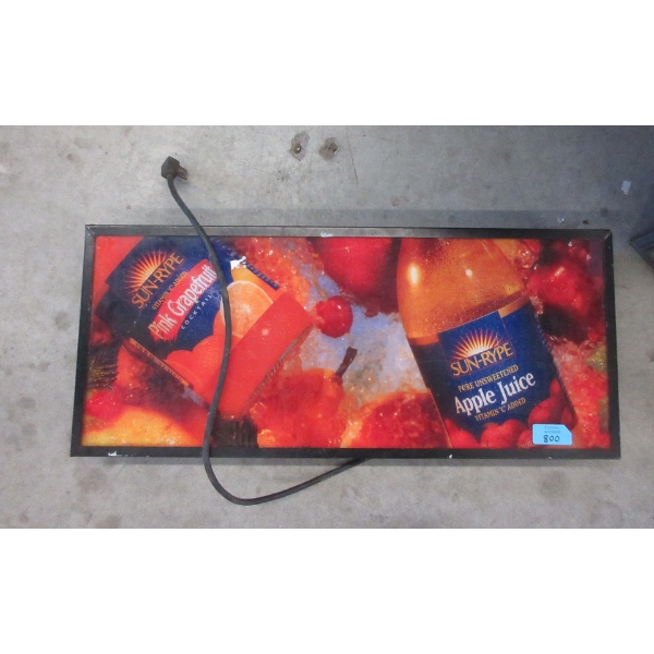 Sun-Rype Illuminated Advertising Sign	