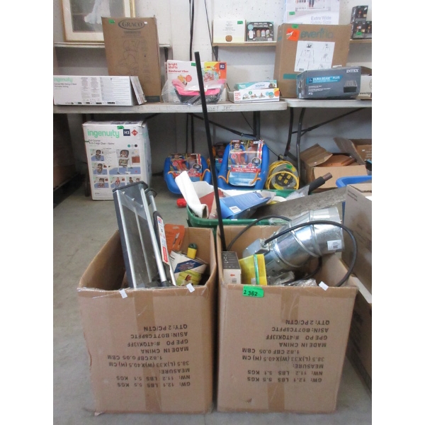 2 Boxes of Tools & Handyman Goods - Preowned - As Is