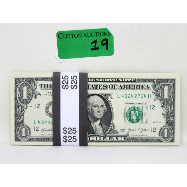 25 x $1 USD Uncirculated Bundle 