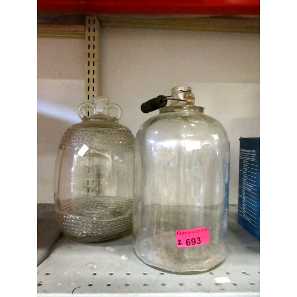 2 Vintage One Gallon Glass Jugs