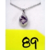 Image 1 : Large Amethyst & Diamond Sterling Silver Pendant