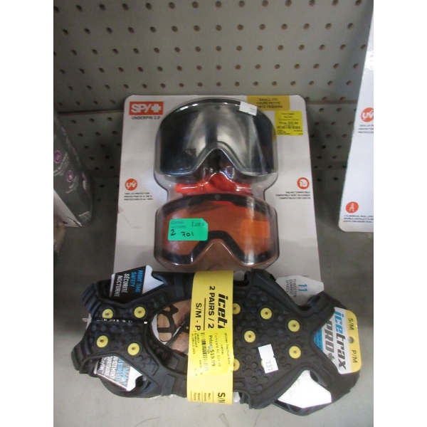 Spy Optic Snow Goggle Set & Pair of Ice Crampons