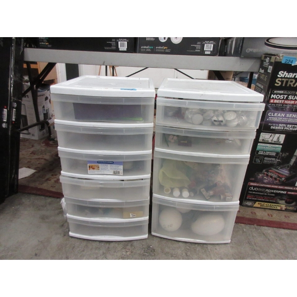2 Storage Towers of Assorted Crafting Supplies