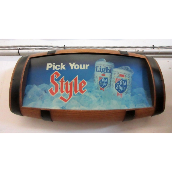 Vintage Old Style Beer Barrel Keg Sign