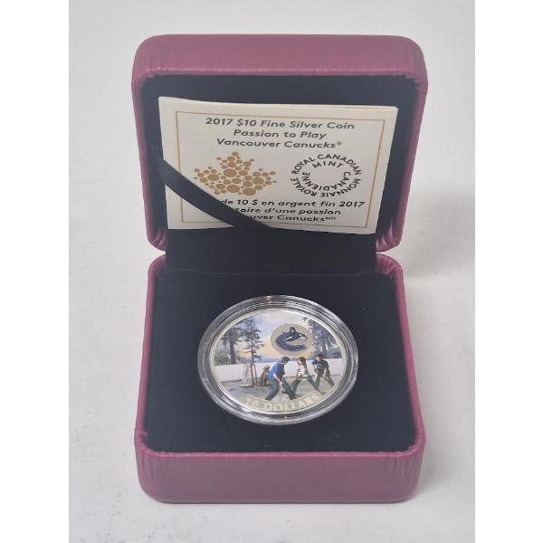 1/2 Oz .9999 Silver Passion to Play Vancouver Canucks Coin