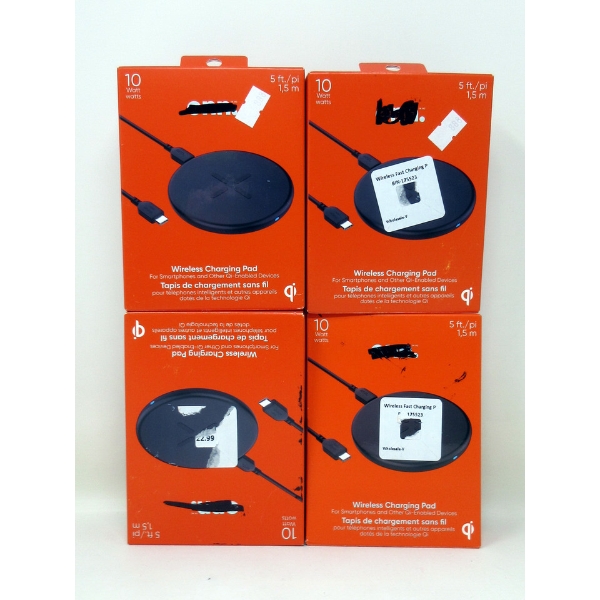 4 Onn Brand 10 W Wireless Charge Pads in Boxes