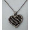 Image 1 : New Black & White Diamond Heart Necklace 