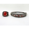 Image 1 : .925 Silver Orange CZ Bracelet & Dinner Ring