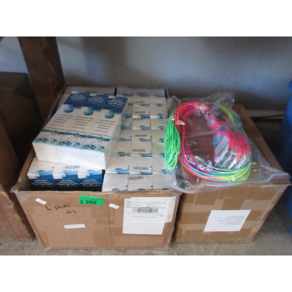 Box of New Water Filters & Case of New Charge Cables