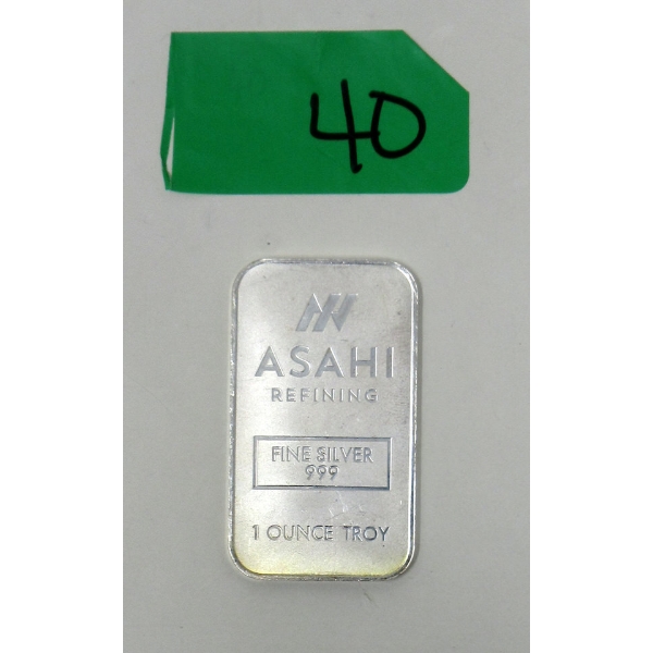1 Oz .999 Silver Asahi Mint Refining Bar 