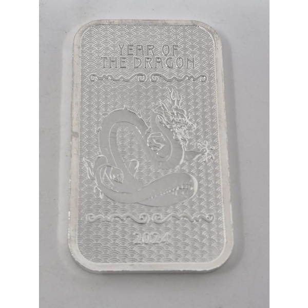 1 Oz .999 Silver 2024 Year Of The Dragon Bar