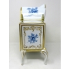 Image 3 : Vintage Porcelain Clock with Dresden Dial - Has Key