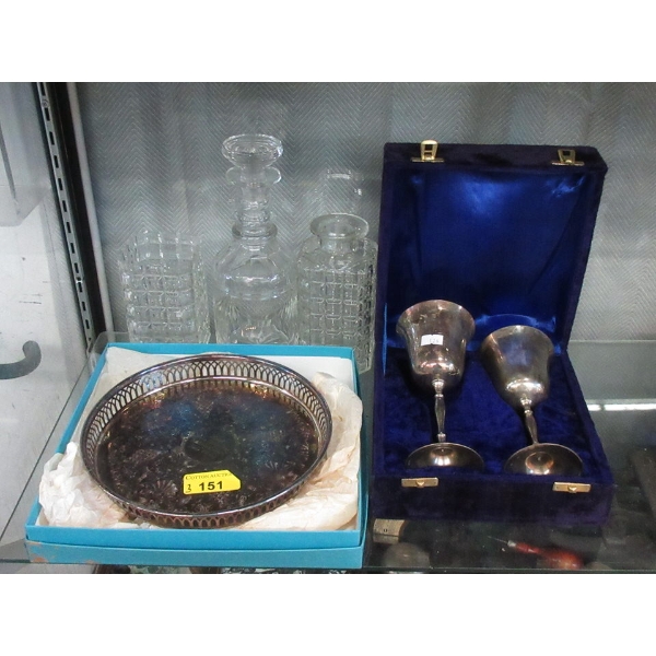 Crystal decanters and Silverplated Items