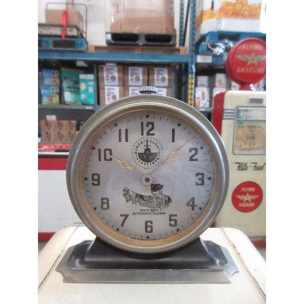 Vintage Metal National Call Manual Wind Alarm Clock