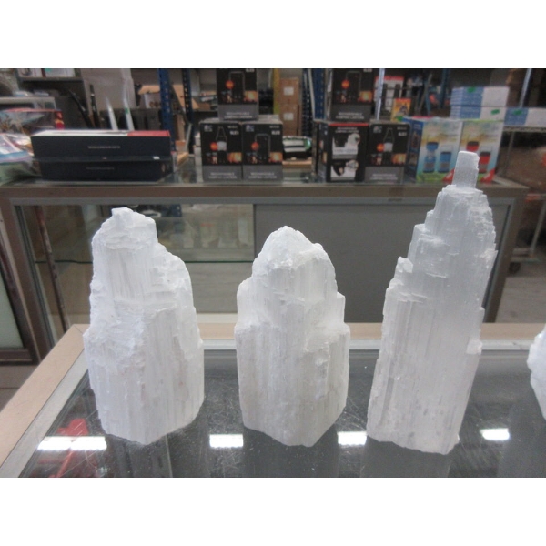 3 Selenite Crystal Healing Towers - Tallest 6 