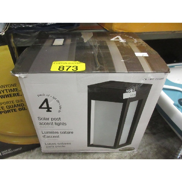 Pack of 4 Solar Post Accent Lights - Black Finish