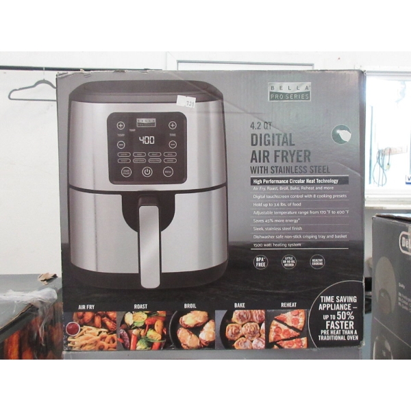 Bella Pro Series Digital Air Fryer - 4.2 QT/3.98 L