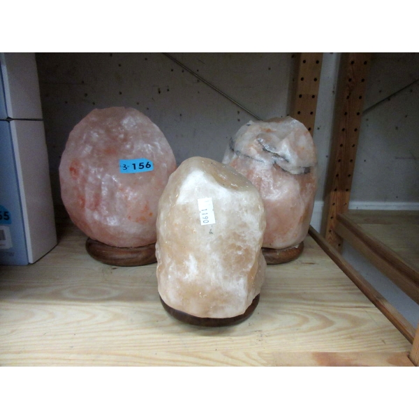 3 Himalayan Salt Lamps - No Cord or Bulbs