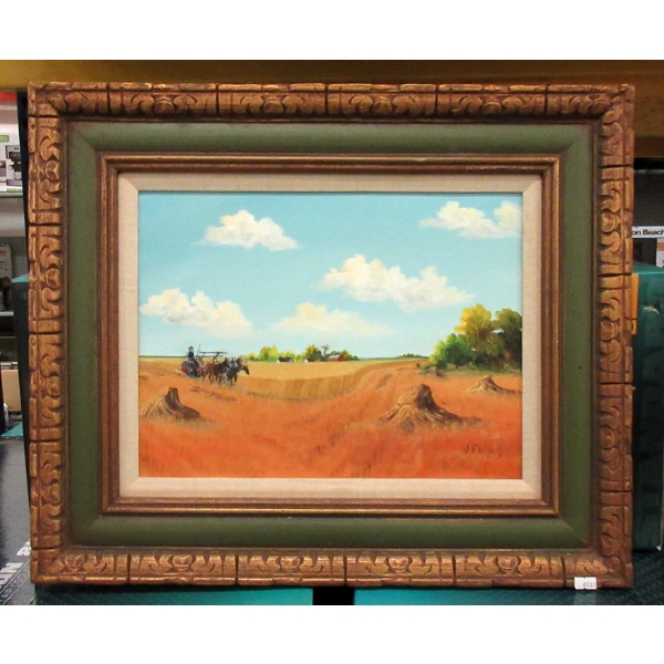 Original J. F. Lewis Oil Painting in Frame
