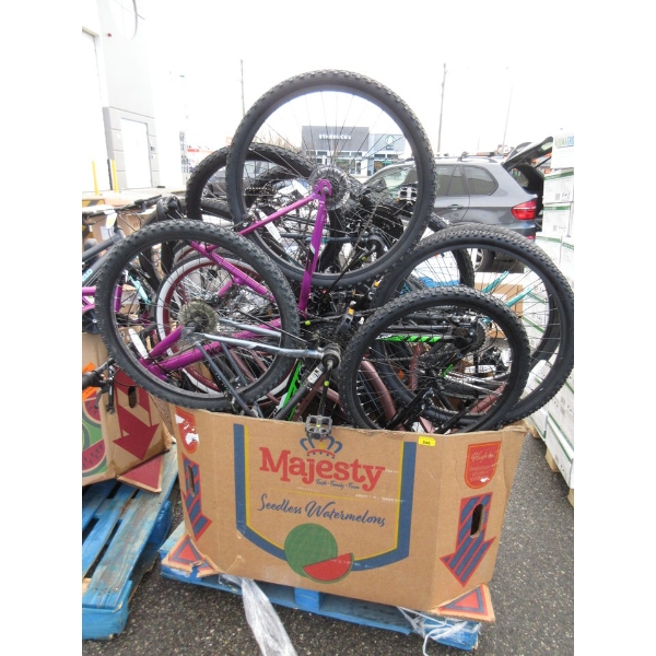 Skid of Assorted Bikes and Bike Parts