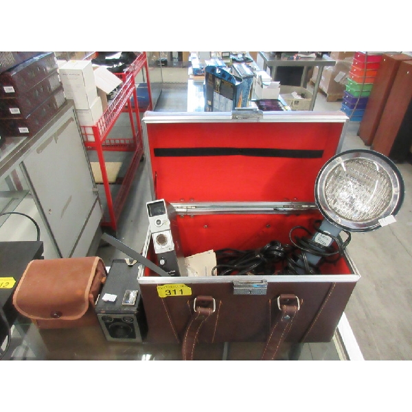 Brownie Box Camera & Mansfield 8 mm Movie Camera