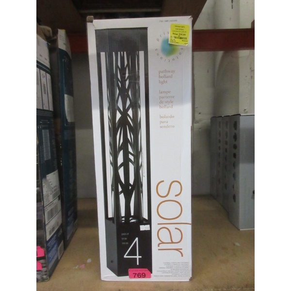 Pack of 4 Solar Bollard Pathway Lights
