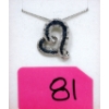 Image 1 : Half Carat Blue & White Diamond Heart Pendant 