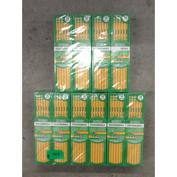 5 New Packs of 12 Ticonderoga #2 HB Pencils