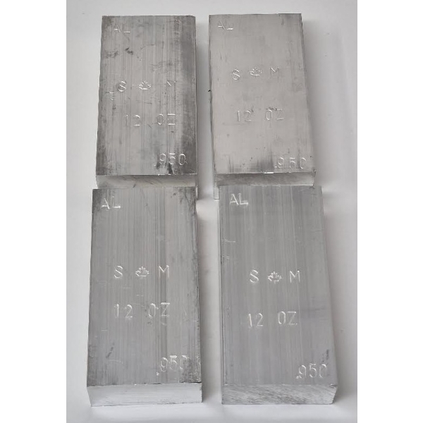 4 x .950 Fine Aluminum Sasquatch Metals 12 Oz Bars