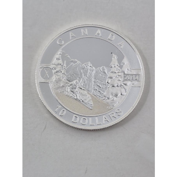 1/2 Oz .9999 Silver 2014 Canada Skiing $10 Coin 