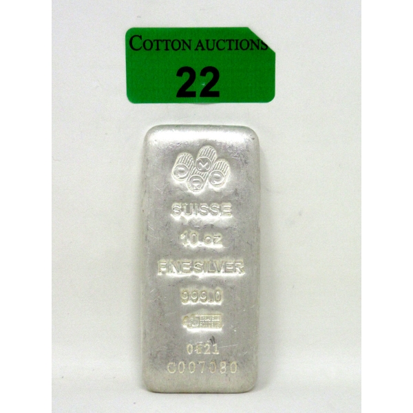 10 Oz .999 Silver PAMP Suisse Bar 