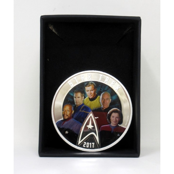 2+ Oz.9999 Silver 2017 Five Captains Star Trek Coin 