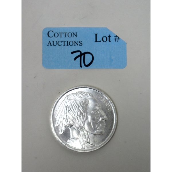 1 Oz .9999 Silver Buffalo Liberty Art Round 