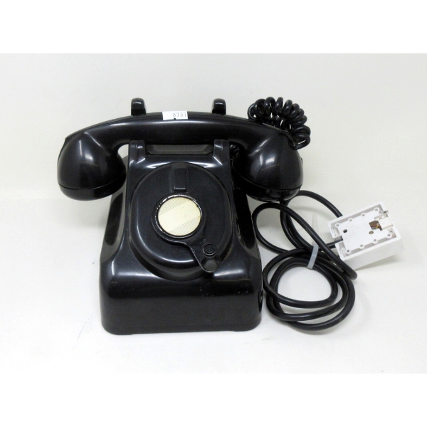 Vintage Black Crank Party Line Desk Phone