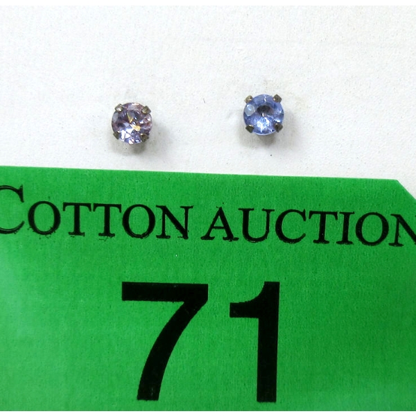 New Half Carat Tanzanite Stud Earrings 