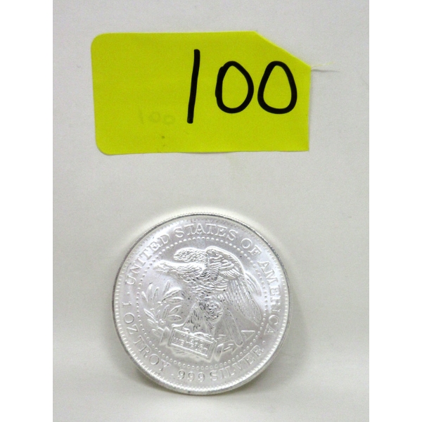 1 Oz .999 Silver Eagle USA Trade Unit Round 