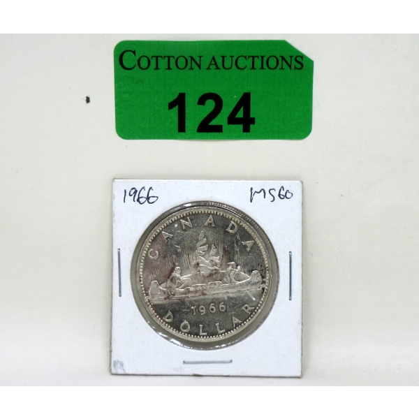 1966 Canadian 80% Silver Dollar Coin