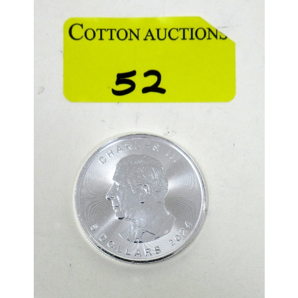 1 Oz .9999 Silver 2024 Canada Maple Leaf Coin 