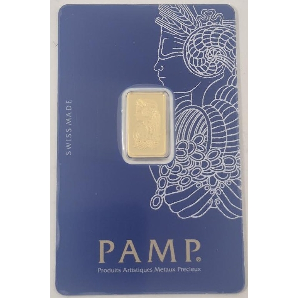 2.5 Gram .9999 Fine Gold PAMP Suisse Bar 