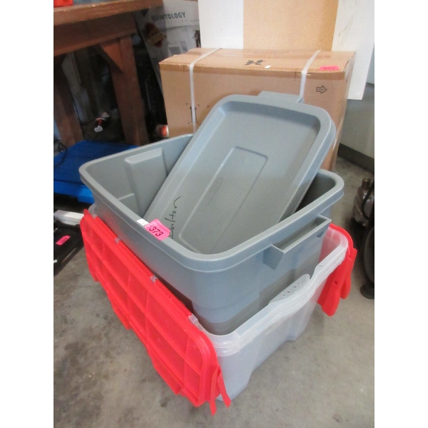 50 L Tote with Lid & Clear Tote with Flip Top Lid