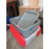 Image 1 : 50 L Tote with Lid & Clear Tote with Flip Top Lid