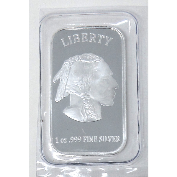 1 Oz .999 Silver Indigenous/Buffalo Bar 