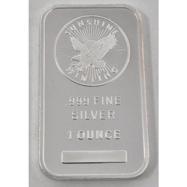 1 Oz .999 Silver Sunshine Minting Bar