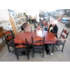 Image 1 : 1930s Walnut Trestle Table w/ 4 Chairs & 2 Leaves