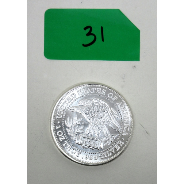 1 Oz .999 Silver Eagle/Silver Trade Unit Round 