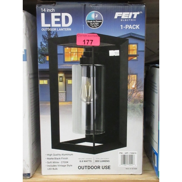 Feit 14" LED Outdoor Lantern - Matte Black Finish