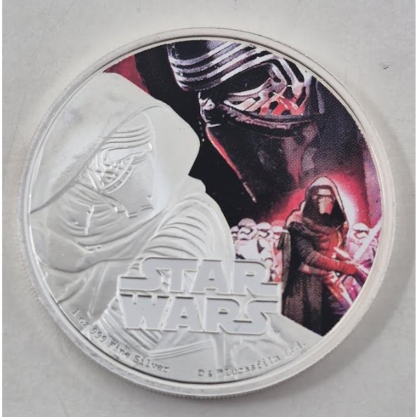 1 Oz .999 Silver 2016 Star Wars: Kylo Ren Coin 