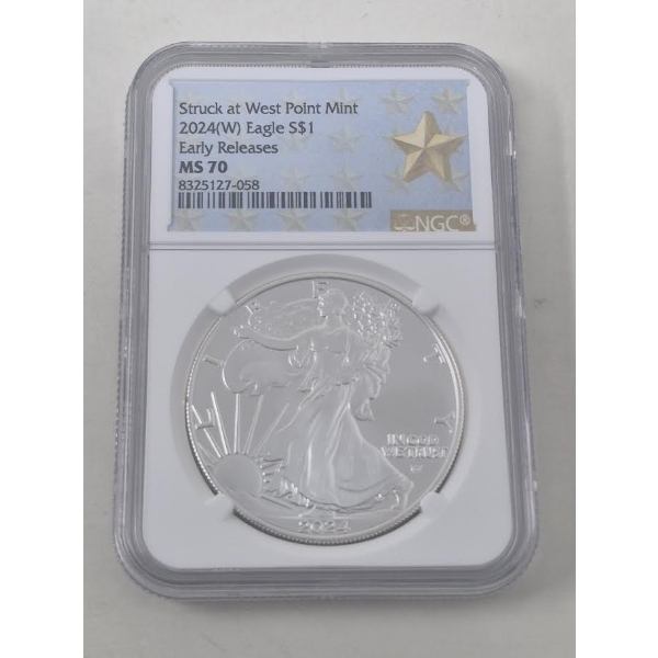 Certified/Graded MS70 1 Oz .999 Silver 2024 Walking Liberty Coin 