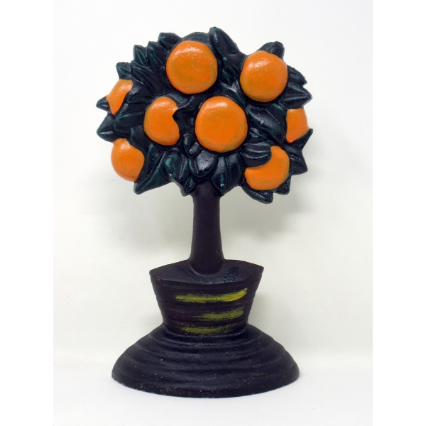 Cast Iron "Orange Tree" Door Stop - 9" Tall
